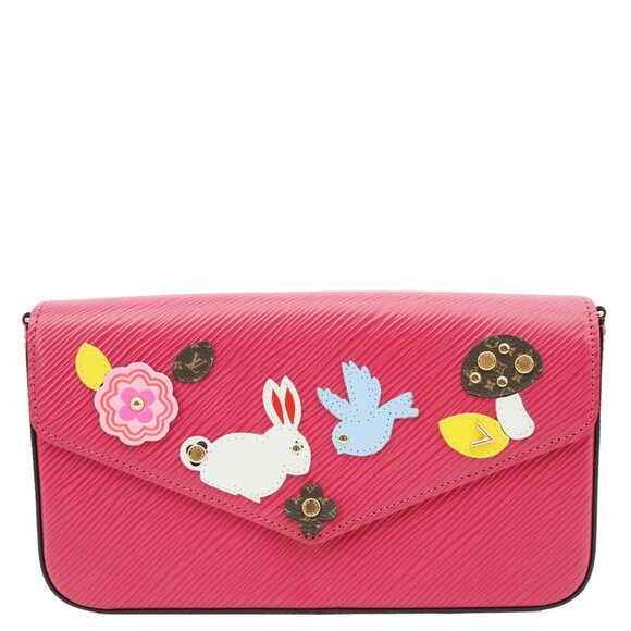 Louis Vuitton  Felicie Pochette Easter Bunny Epi Leather Crossbody Bag Red - Picture 4 of 15